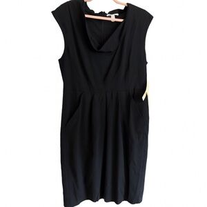 Kenneth Cole New York Black Sleeveless Cowl Neck Midi Dress- MSRP $119 NWT